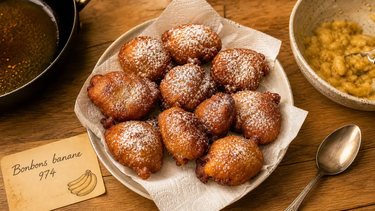 Bonbons banane 974 : beignets aux bananes mûres, dorés et moelleux