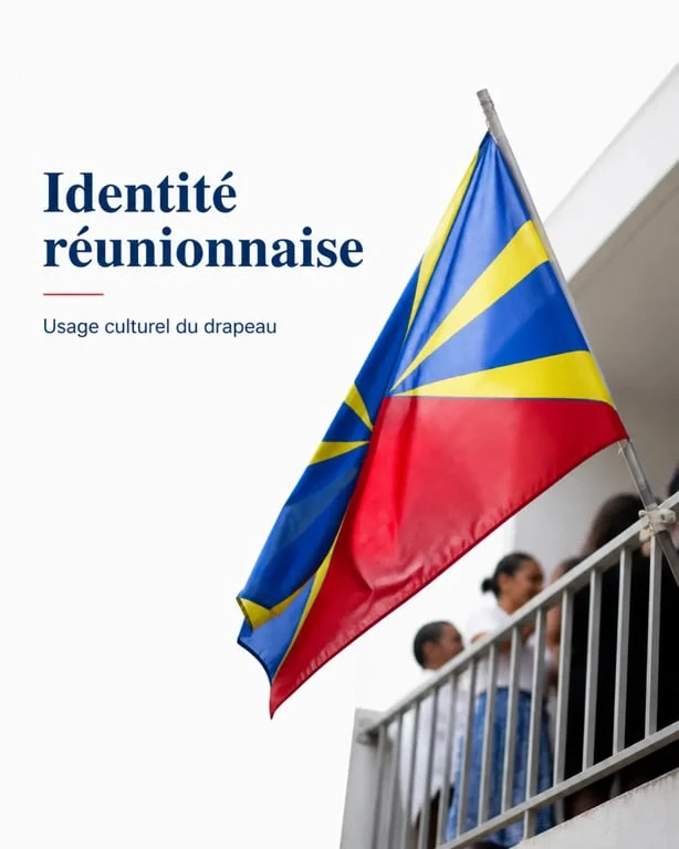 Drapeau ile de la reunion en usage lors d’un événement culturel et identitaire